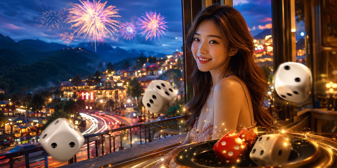 Bộ xúc xắc tài xỉu trong không gian cà phê Việt Nam tại Sa Pa